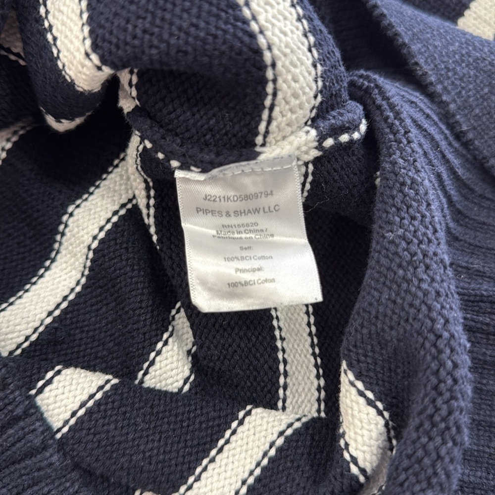 Verónica Beard Navy and White Striped Women's Sweater - Picture 4 of 4